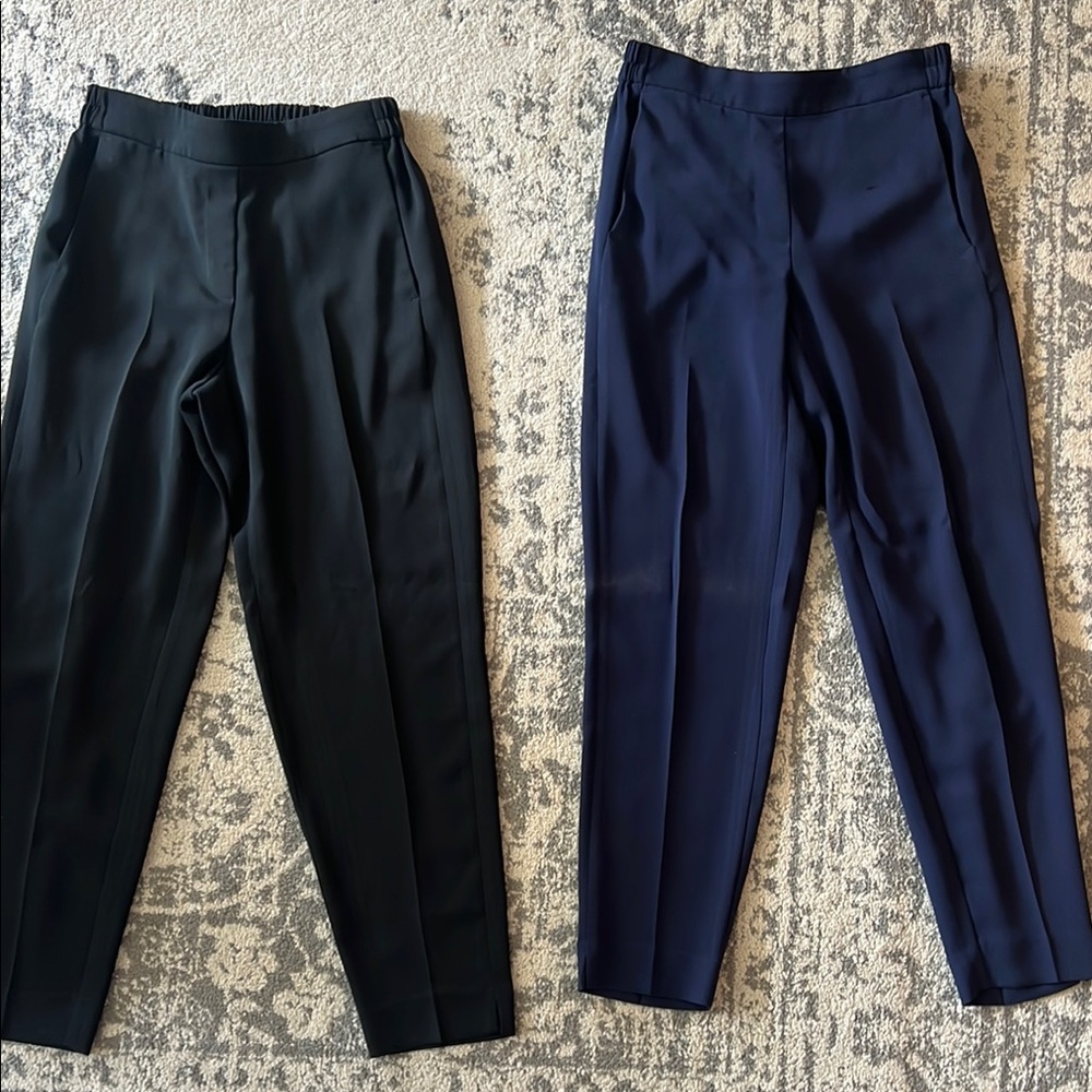 J. Crew Factory Black and Blue Trousers with Relaxed Fit